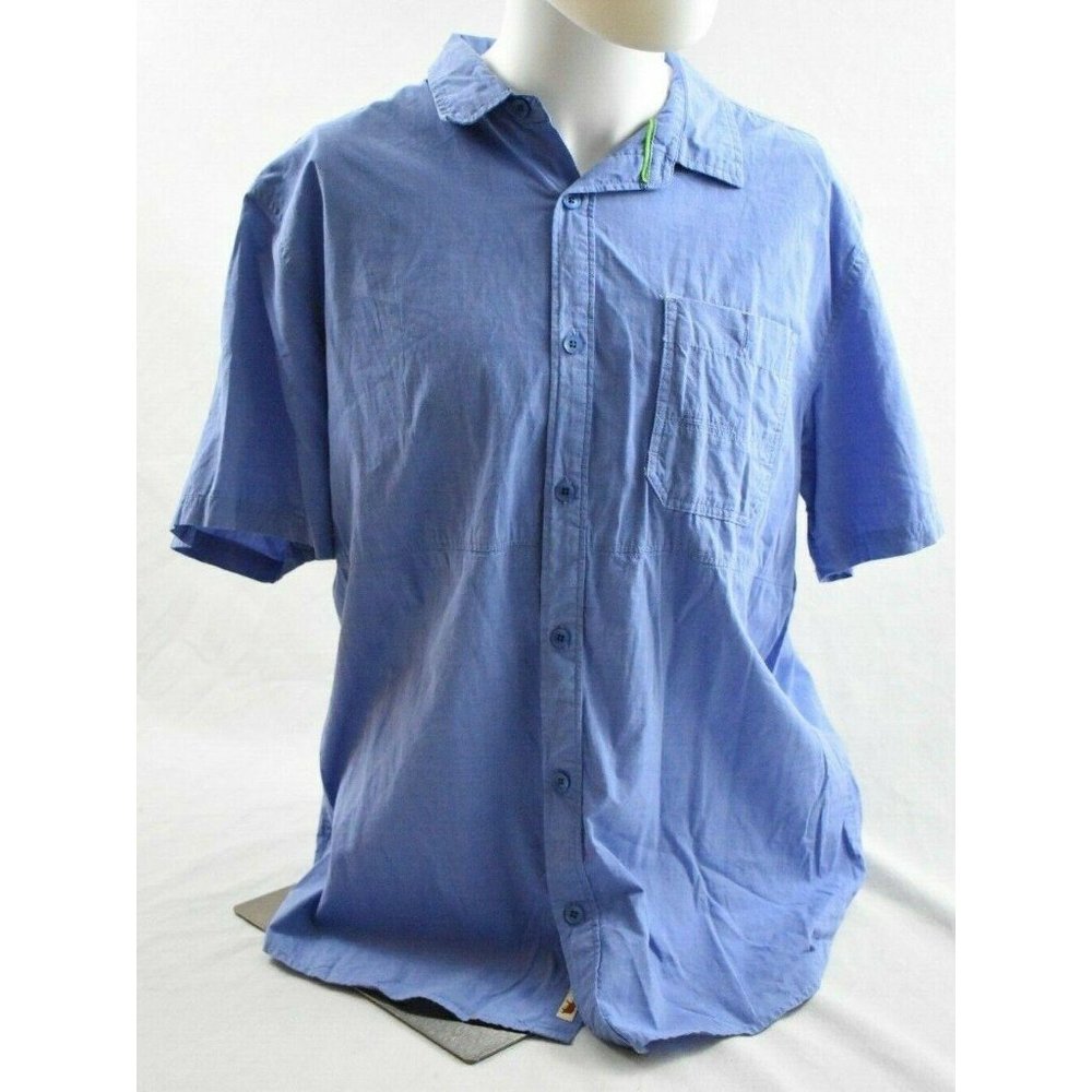 Dakota Grizzly Button Shirt Blue Short Sleeve Men’